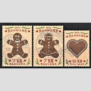 FRIMRKER DANMARK | 2015 - AFA 1835-37 - Bagvrk - 3 x 7,00 kr. i st - Stemplet