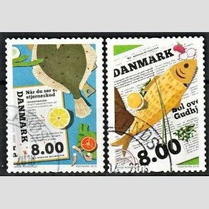 FRIMRKER DANMARK | 2016 - AFA 1841,1842 - Nordisk madkultur - 8,00 + 8,00 kr. flerfarvet - Stemplet