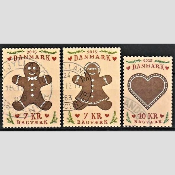 FRIMRKER DANMARK | 2015 - AFA 1835-37 - Bagvrk - 3 x 7,00 kr. i st - Stemplet