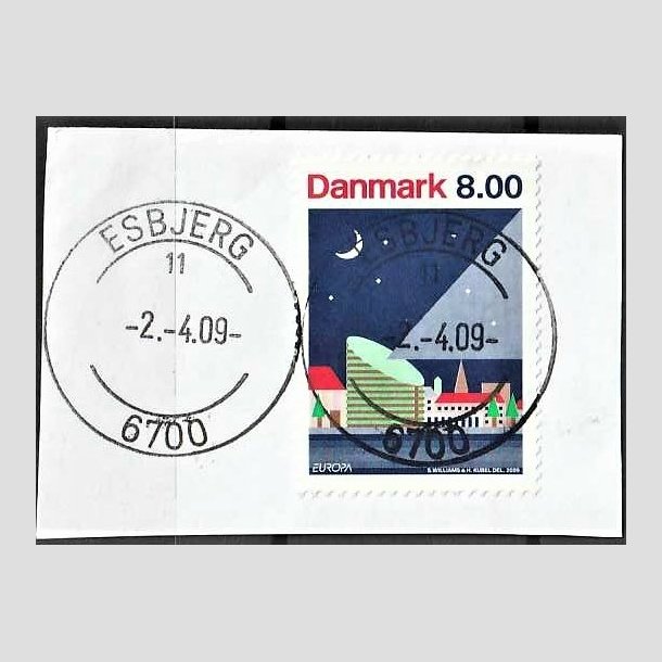 FRIMRKER DANMARK | 2009 - AFA 1577 - Astronomi - 8,00 Kr. flerfarvet p klip - Pragt Stemplet Esbjerg