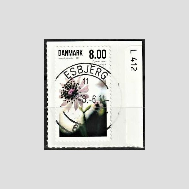 FRIMRKER DANMARK | 2011 - AFA 1665 - Sommerens blomster - 8,00 Kr. flerfarvet med marginal - Pragt Stemplet Esbjerg