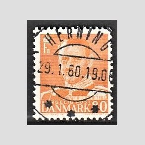 FRIMRKER DANMARK | 1952-53 - AFA 341 - Fr. IX 80 re orange - Lux Stemplet Herning