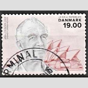 FRIMRKER DANMARK | 2016 - AFA 1852 - Store danskere - 19,00 Kr. Jrn Utzon - Stemplet