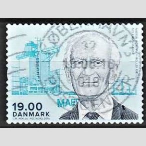 FRIMRKER DANMARK | 2016 - AFA 1853 - Store danskere - 19,00 Kr. Mrsk McKenney Mller - Stemplet