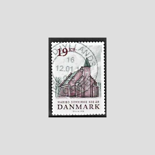 FRIMRKER DANMARK | 2016 - AFA 1844 - Maribo Domkirke 600 r - 19,00 kr. flerfarvet - Stemplet
