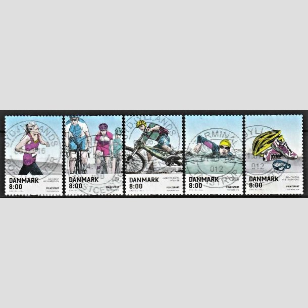 FRIMRKER DANMARK | 2016 - AFA 1854-58 - Folkesport - 5 x 8,00 kr. flerfarvet i st - Stemplet