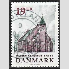 FRIMRKER DANMARK | 2016 - AFA 1844 - Maribo Domkirke 600 r - 19,00 kr. flerfarvet - Stemplet