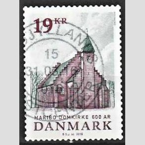 FRIMRKER DANMARK | 2016 - AFA 1844 - Maribo Domkirke 600 r - 19,00 kr. flerfarvet - Stemplet