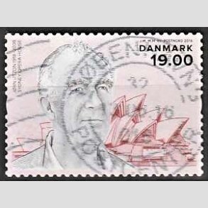 FRIMRKER DANMARK | 2016 - AFA 1852 - Store danskere - 19,00 Kr. Jrn Utzon - Stemplet