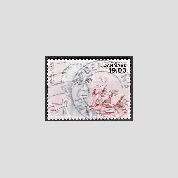 FRIMRKER DANMARK | 2016 - AFA 1852 - Store danskere - 19,00 Kr. Jrn Utzon - Stemplet