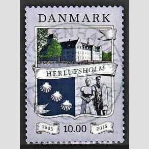 FRIMRKER DANMARK | 2015 - AFA 1824 - Herlufsholm 450 r. - 10 kr. flerfarvet - Pnt Stemplet