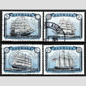 FRIMRKER DANMARK | 2015 - AFA 1827-30 - Sejlskibe - 4 x 7,00 kr. flerfarvet i st - Stemplet