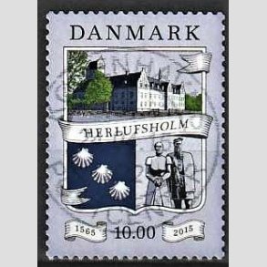 FRIMRKER DANMARK | 2015 - AFA 1824 - Herlufsholm 450 r. - 10 kr. flerfarvet - Pnt Stemplet