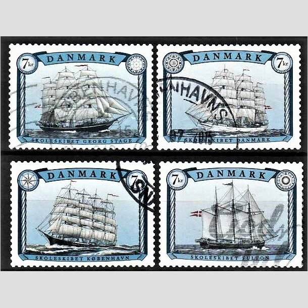 FRIMRKER DANMARK | 2015 - AFA 1827-30 - Sejlskibe - 4 x 7,00 kr. flerfarvet i st - Stemplet