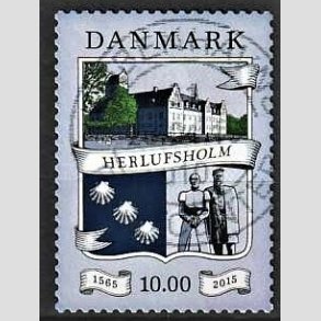 FRIMRKER DANMARK | 2015 - AFA 1824 - Herlufsholm 450 r. - 10 kr. flerfarvet - Pnt Stemplet