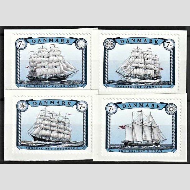 FRIMRKER DANMARK | 2015 - AFA 1827-30 - Sejlskibe - 4 x 7,00 kr. flerfarvet i st - Postfrisk