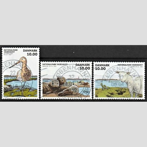 FRIMRKER DANMARK | 2015 - AFA 1807-09 - Nationalpark Vadehavet - 3 x 10,00 kr. - Stemplet