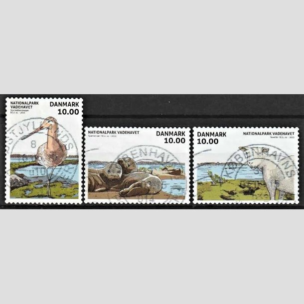 FRIMRKER DANMARK | 2015 - AFA 1807-09 - Nationalpark Vadehavet - 3 x 10,00 kr. - Stemplet