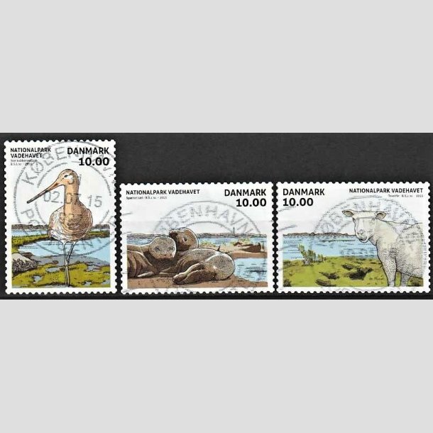 FRIMRKER DANMARK | 2015 - AFA 1807-09 - Nationalpark Vadehavet - 3 x 10,00 kr. - Stemplet