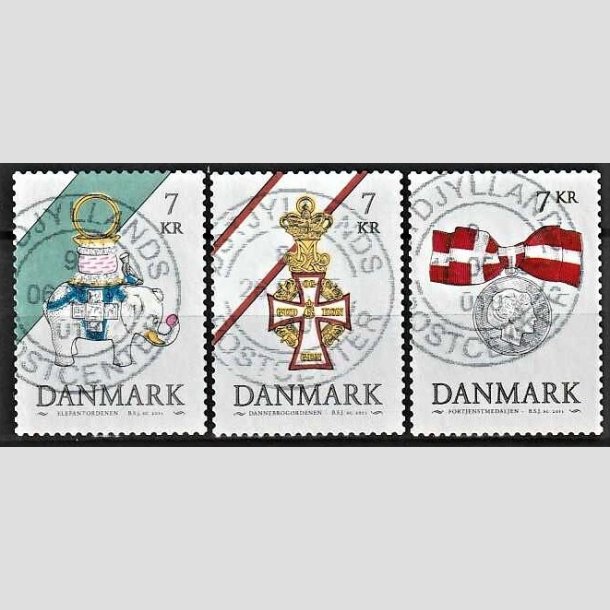 FRIMRKER DANMARK | 2015 - AFA 1812-14 - Danske ordener - 3 x 7,00 kr. - Stemplet