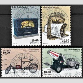 FRIMRKER DANMARK | 2015 - AFA 1819-22 - Danske opfindelser - 4 x 10,00 kr. - Stemplet