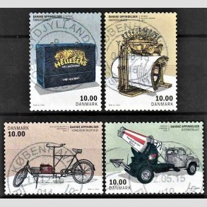 FRIMRKER DANMARK | 2015 - AFA 1819-22 - Danske opfindelser - 4 x 10,00 kr. - Stemplet