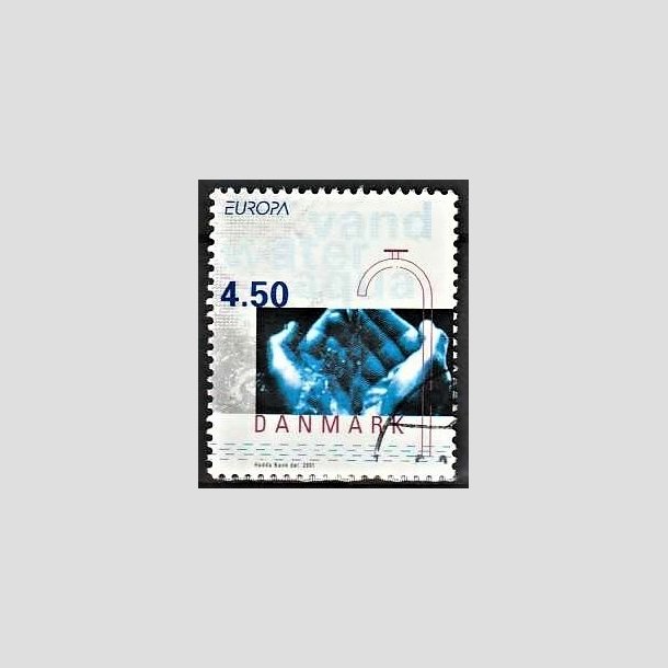 FRIMRKER DANMARK | 2001 - AFA 1283 - Europamrker. Vand. - 4,50 Kr. flerfarvet - Pnt Stemplet