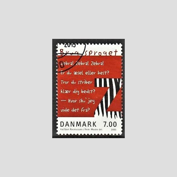 FRIMRKER DANMARK | 2001 - AFA 1282 - Brug sproget - 7,00 Kr. flerfarvet - Pnt Stemplet