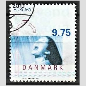 FRIMRKER DANMARK | 2001 - AFA 1284 - Europamrker. Vand. - 9,75 Kr. flerfarvet - Pnt Stemplet