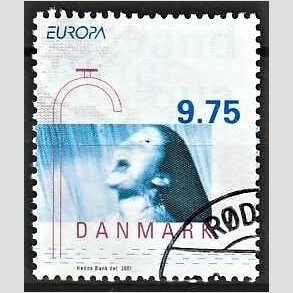 FRIMRKER DANMARK | 2001 - AFA 1284 - Europamrker. Vand. - 9,75 Kr. flerfarvet - Pnt Stemplet