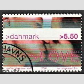 FRIMRKER DANMARK | 2001 - AFA 1288 - Ungdomskultur - 5,50 Kr. LOVE - Pnt Stemplet