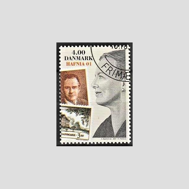 FRIMRKER DANMARK | 2001 - AFA 1294 - HAFNIA 01. - 4,00 kr. Dronning Margrethe II - Pnt Stemplet