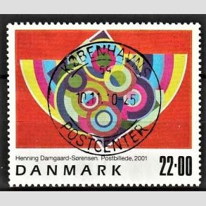 FRIMRKER DANMARK | 2001 - AFA 1293 - Frimrkekunst 4. - 22,00 Kr. Henning Damgaard-Srensen - Pnt Stemplet