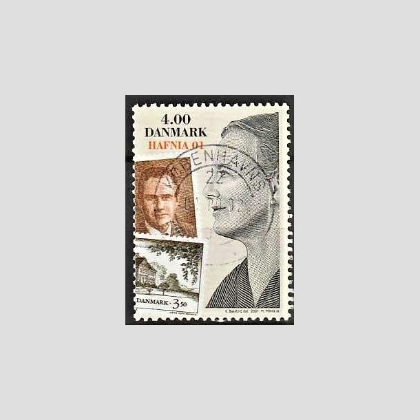 FRIMRKER DANMARK | 2001 - AFA 1294 - HAFNIA 01. - 4,00 kr. Dronning Margrethe II - Pnt Stemplet