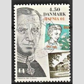 FRIMRKER DANMARK | 2001 - AFA 1295 - HAFNIA 01. - 4,50 Kr. Kong Frederik IX - Pnt Stemplet