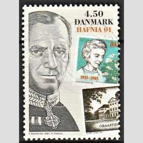 FRIMRKER DANMARK | 2001 - AFA 1295 - HAFNIA 01. - 4,50 Kr. Kong Frederik IX - Pnt Stemplet