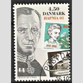 FRIMRKER DANMARK | 2001 - AFA 1295 - HAFNIA 01. - 4,50 Kr. Kong Frederik IX - Pnt Stemplet