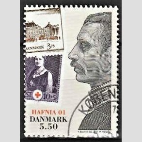 FRIMRKER DANMARK | 2001 - AFA 1296 - HAFNIA 01. - 5,50 Kr. Kong Christian X - Pnt Stemplet