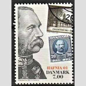 FRIMRKER DANMARK | 2001 - AFA 1297 - HAFNIA 01. - 7,00 Kr. Kong Christian IX - Pnt Stemplet