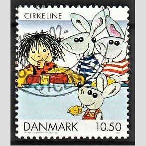 FRIMRKER DANMARK | 2002 - AFA 1310 - Danske tegneserier for brn - 10,50 Kr. Cirkeline - Pnt Stemplet