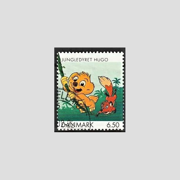 FRIMRKER DANMARK | 2002 - AFA 1309 - Danske tegneserier for brn - 6,50 Kr. Jungledyret Hugo - Pnt Stemplet 