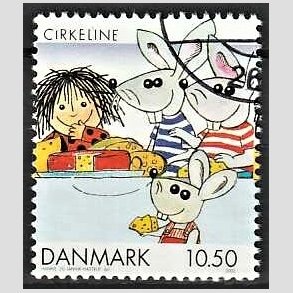 FRIMRKER DANMARK | 2002 - AFA 1310 - Danske tegneserier for brn - 10,50 Kr. Cirkeline - Pnt Stemplet