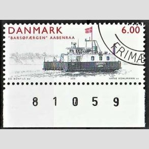 FRIMRKER DANMARK | 2001 - AFA 1302 - frger - 6,00 Kr. Barsfrgen - Pnt Stemplet