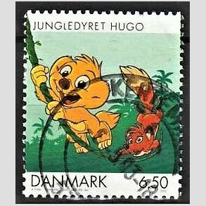 FRIMRKER DANMARK | 2002 - AFA 1309 - Danske tegneserier for brn - 6,50 Kr. Jungledyret Hugo - Pnt Stemplet 