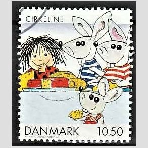 FRIMRKER DANMARK | 2002 - AFA 1310 - Danske tegneserier for brn - 10,50 Kr. Cirkeline - Pnt Stemplet