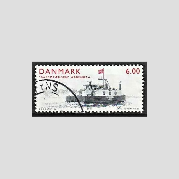 FRIMRKER DANMARK | 2001 - AFA 1302 - frger - 6,00 Kr. Barsfrgen - Pnt Stemplet