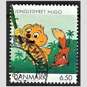 FRIMRKER DANMARK | 2002 - AFA 1309 - Danske tegneserier for brn - 6,50 Kr. Jungledyret Hugo - Pnt Stemplet 