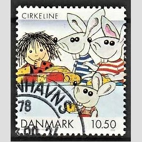 FRIMRKER DANMARK | 2002 - AFA 1310 - Danske tegneserier for brn - 10,50 Kr. Cirkeline - Pnt Stemplet