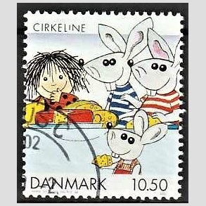 FRIMRKER DANMARK | 2002 - AFA 1310 - Danske tegneserier for brn - 10,50 Kr. Cirkeline - Pnt Stemplet