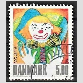 FRIMRKER DANMARK | 2002 - AFA 1320 - Europamrker. Cirkus - 5,00 Kr. flerfarvet - Pnt Stemplet